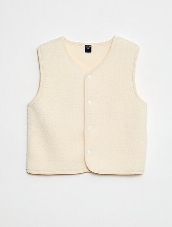 Completo pigiama lungo in felpa + gilet senza maniche effetto montone - 3 pezzi