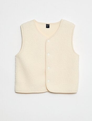 Completo pigiama lungo in felpa + gilet senza maniche effetto montone - 3 pezzi