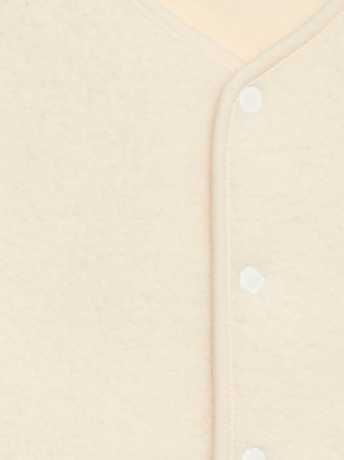 Completo pigiama lungo in felpa + gilet senza maniche effetto montone - 3 pezzi - Kiabi