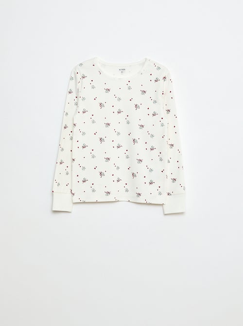 Completo pigiama lungo in felpa + gilet senza maniche effetto montone - 3 pezzi - Kiabi