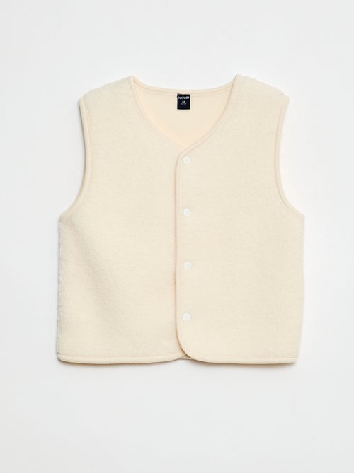 Completo pigiama lungo in felpa + gilet senza maniche effetto montone - 3 pezzi - Kiabi