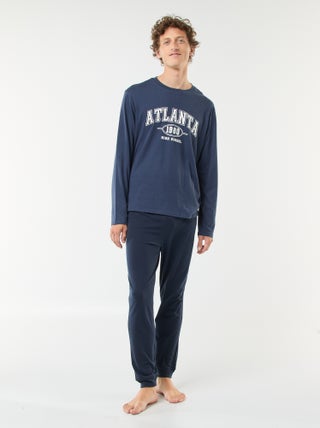 Completo pigiama lungo in jersey t-shirt + pantaloni - 2 pezzi