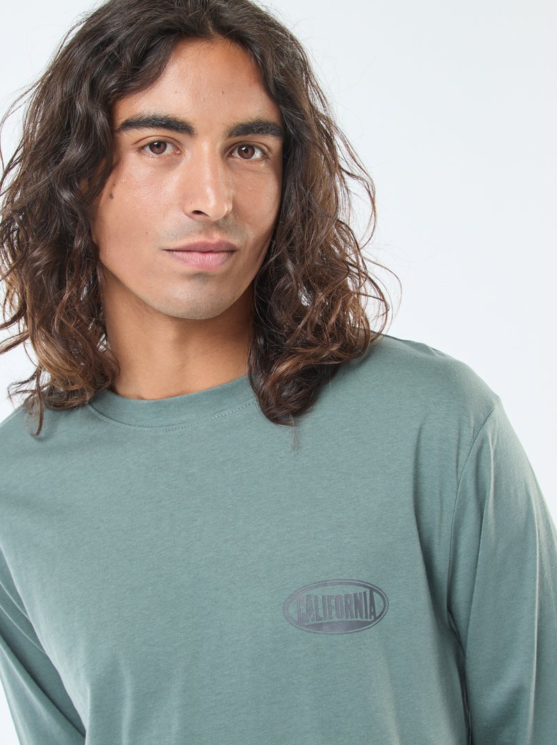 Completo pigiama lungo in jersey t-shirt + pantaloni - 2 pezzi Verde - Kiabi