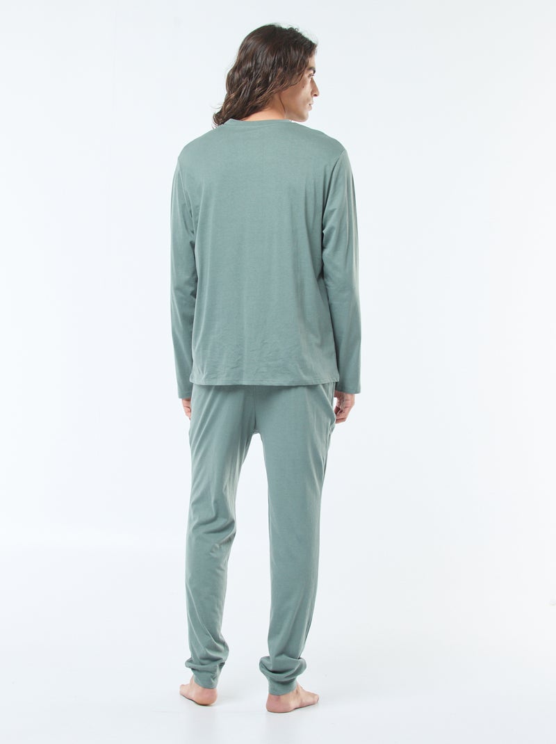 Completo pigiama lungo in jersey t-shirt + pantaloni - 2 pezzi Verde - Kiabi