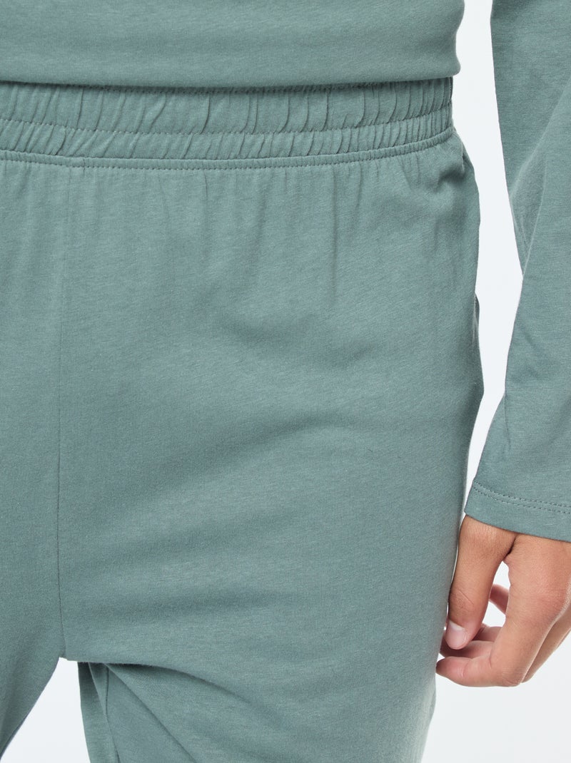 Completo pigiama lungo in jersey t-shirt + pantaloni - 2 pezzi Verde - Kiabi