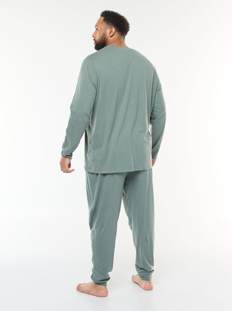 Completo pigiama lungo in jersey t-shirt + pantaloni - 2 pezzi Verde - Kiabi
