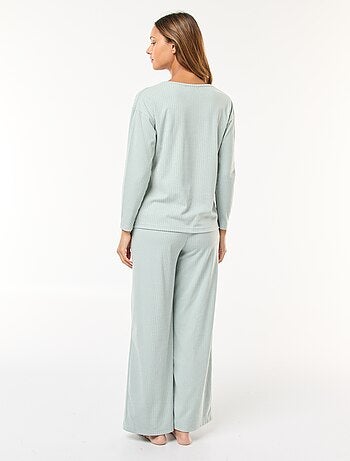 Completo pigiama lungo in maglia - 2 pezzi