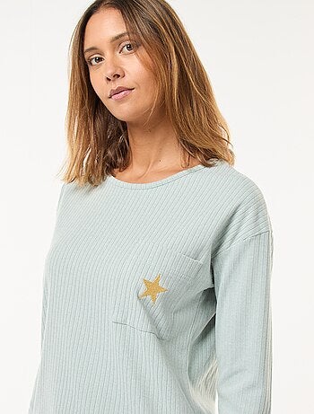Completo pigiama lungo in maglia - 2 pezzi