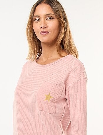Completo pigiama lungo in maglia - 2 pezzi