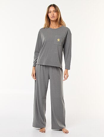 Completo pigiama lungo in maglia - 2 pezzi