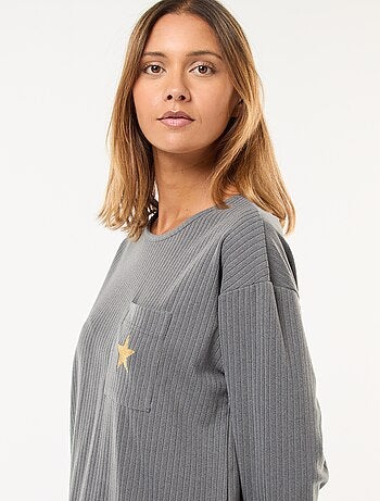 Completo pigiama lungo in maglia - 2 pezzi