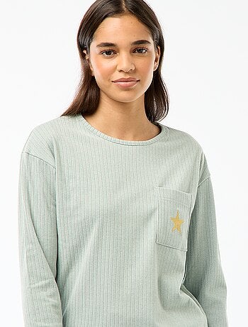 Pigiama lungo in maglia - Completo 2 pezzi