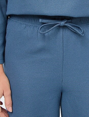 Completo pigiama lungo in maglia waffle - 2 pezzi