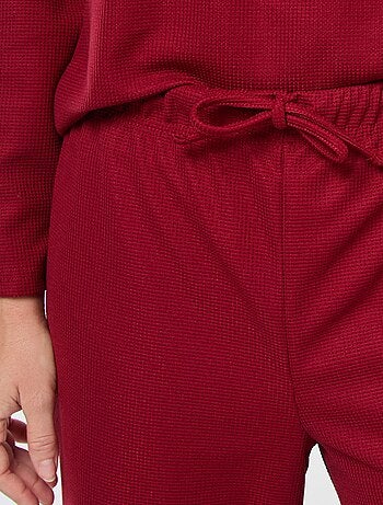 Completo pigiama lungo in maglia waffle - 2 pezzi