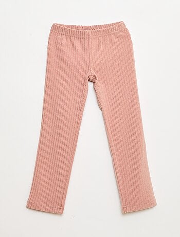 Completo pigiama lungo in materiale soffice e a coste t-shirt + pantaloni - 2 pezzi