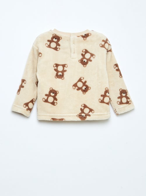 Completo pigiama lungo in pile - 2 pezzi - Kiabi