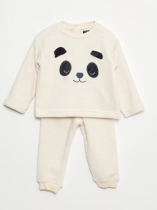 Completo pigiama lungo in pile - 2 pezzi - Kiabi