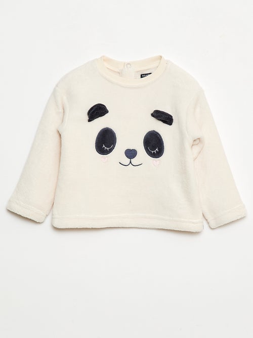 Completo pigiama lungo in pile - 2 pezzi - Kiabi