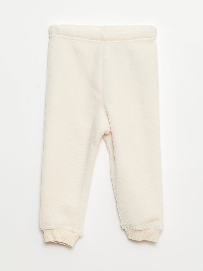 Completo pigiama lungo in pile - 2 pezzi Bianco - Kiabi