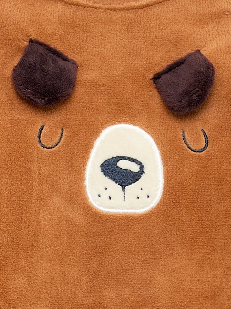 Completo pigiama lungo in pile - 2 pezzi Marrone - Kiabi