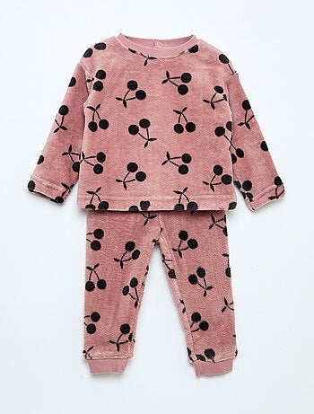 Completo pigiama lungo in pile - 2 pezzi