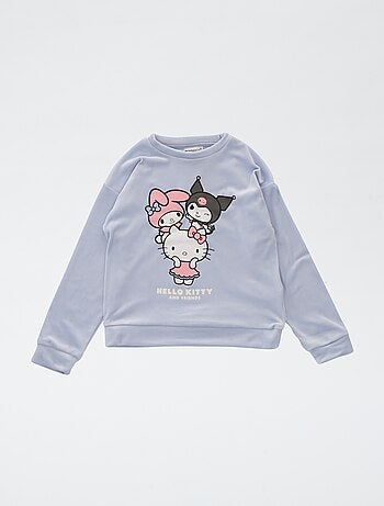 Completo pigiama lungo in pile 'Kuromi' 'Hello Kitty' - 2 pezzi