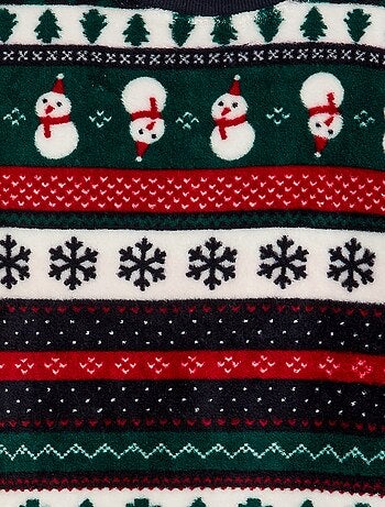 Completo pigiama lungo in pile 'Natale' - 2 pezzi