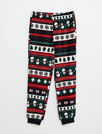 Completo pigiama lungo in pile 'Natale' - 2 pezzi