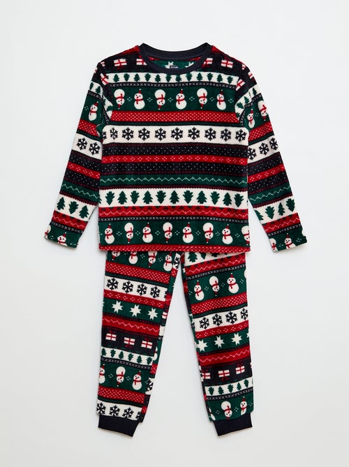 Completo pigiama lungo in pile 'Natale' - 2 pezzi - Kiabi