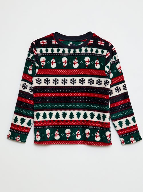 Completo pigiama lungo in pile 'Natale' - 2 pezzi - Kiabi