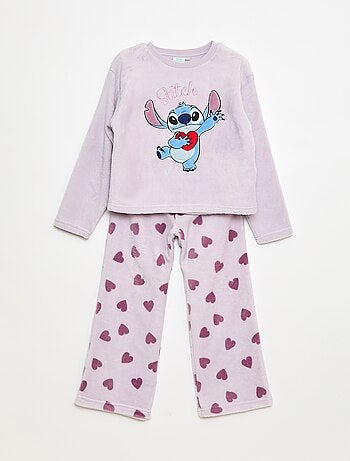 Completo pigiama lungo in pile 'Stitch' 'Disney' - 2 pezzi