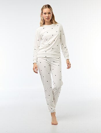 Completo pigiama lungo in pile t-shirt + pantaloni - 2 pezzi