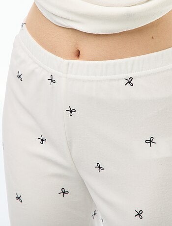 Completo pigiama lungo in pile t-shirt + pantaloni - 2 pezzi