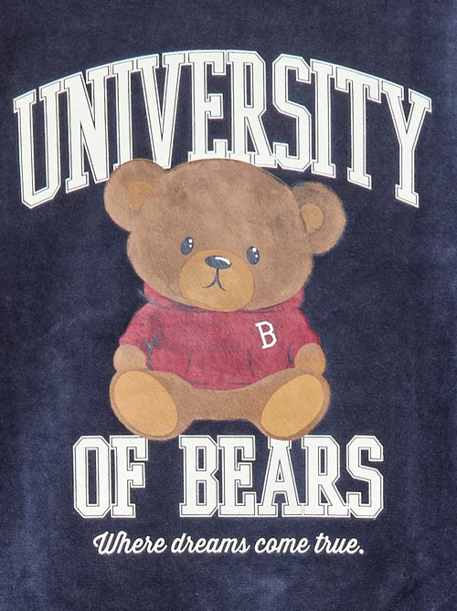 Completo pigiama lungo in pile t-shirt + pantaloni - 2 pezzi - Kiabi