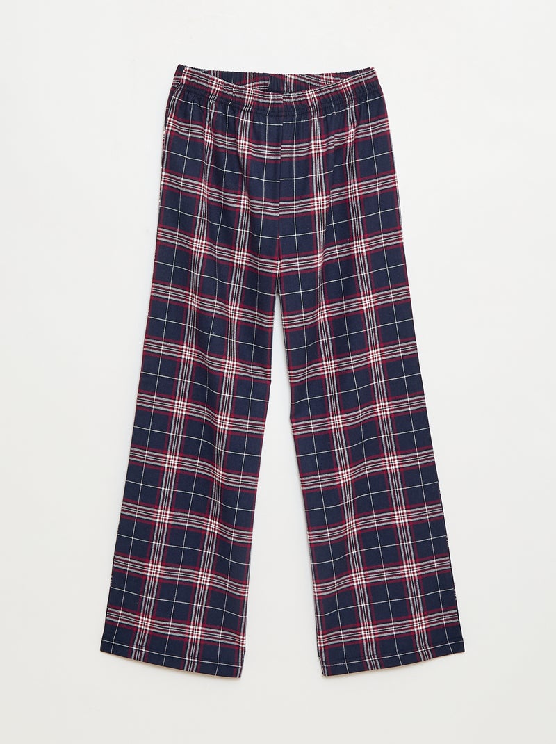 Completo pigiama lungo in pile t-shirt + pantaloni - 2 pezzi Blu - Kiabi