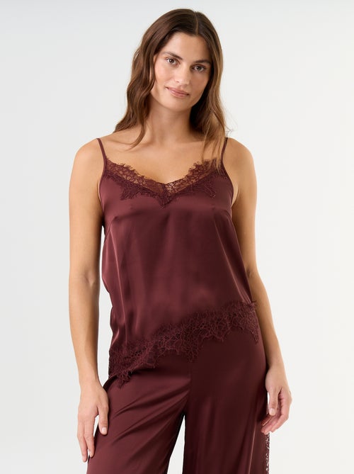 Completo pigiama lungo in raso top + pantaloni - 2 pezzi - Kiabi Completo pigiama lungo in raso top + pantaloni - 2 pezzi - Kiabi