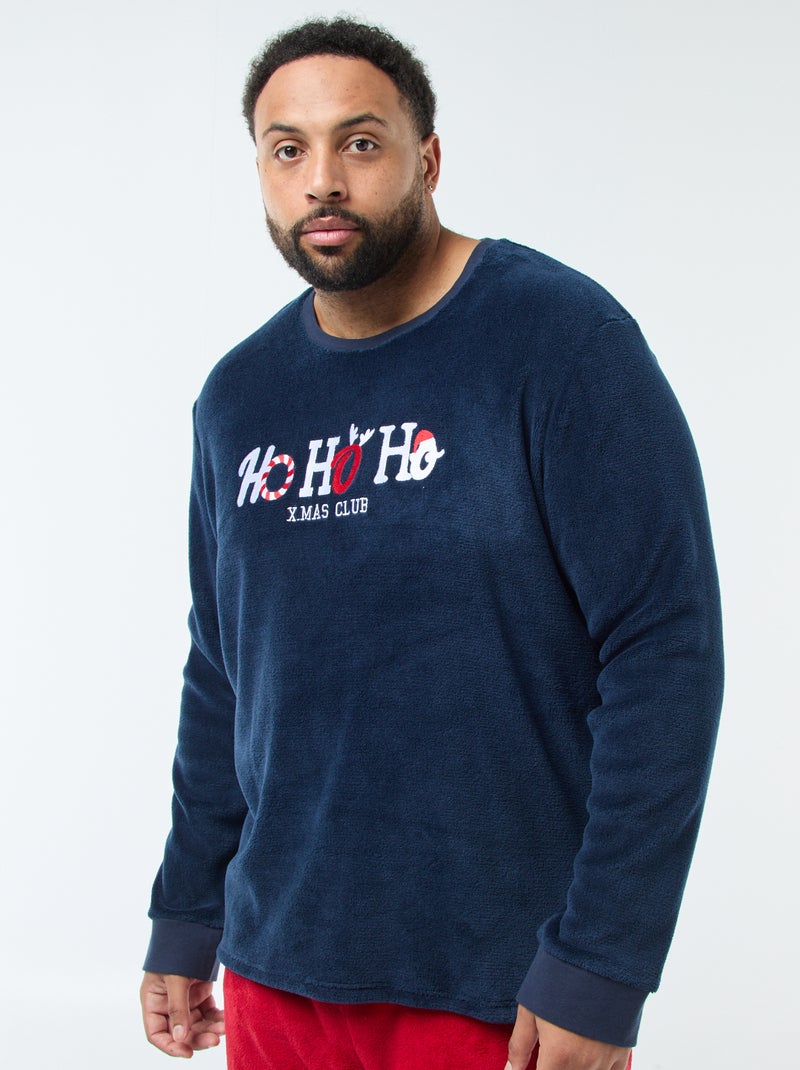 Completo pigiama lungo in stile natalizio - 2 pezzi Blu - Kiabi