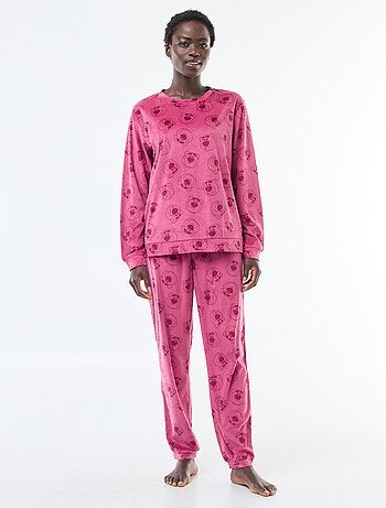 Completo pigiama lungo in velluto 'Stitch' 'Disney' - 2 pezzi