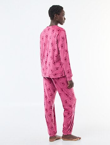 Completo pigiama lungo in velluto 'Stitch' 'Disney' - 2 pezzi