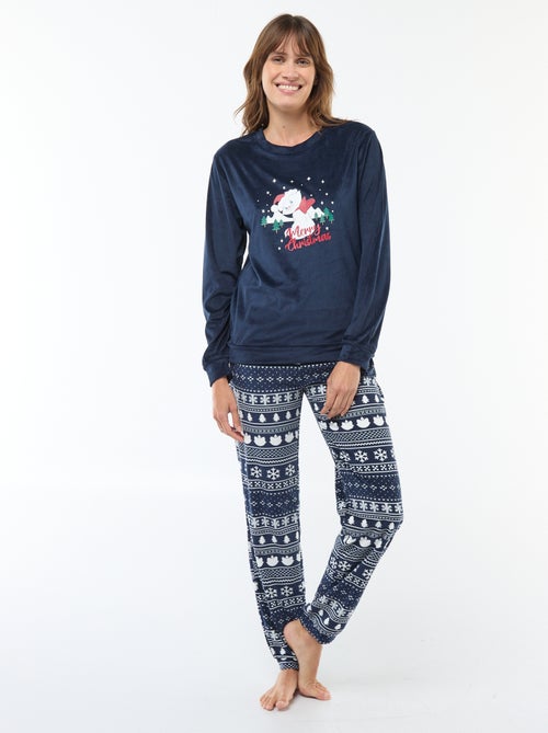 Completo pigiama lungo in velluto 'Pampan' 'Disney' - 2 pezzi - Kiabi