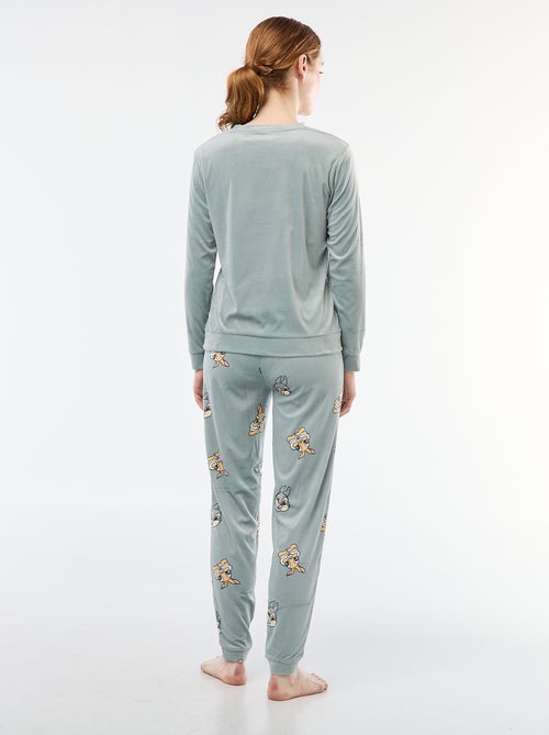 Completo pigiama lungo in velluto 'Pampan' 'Disney' - 2 pezzi - Kiabi