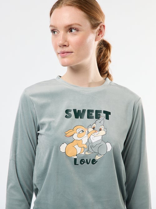 Completo pigiama lungo in velluto 'Pampan' 'Disney' - 2 pezzi - Kiabi