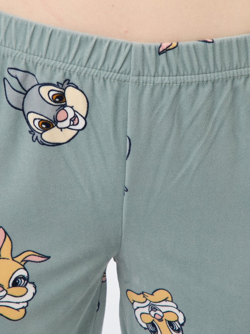 Completo pigiama lungo in velluto 'Pampan' 'Disney' - 2 pezzi Verde - Kiabi