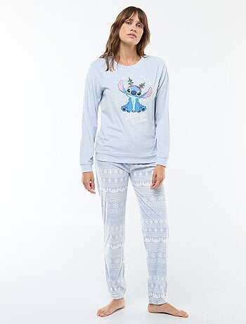 Completo pigiama lungo in velluto 'Stitch' 'Disney' - 2 pezzi