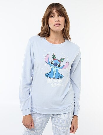 Completo pigiama lungo in velluto 'Stitch' 'Disney' - 2 pezzi