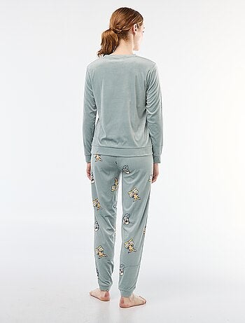 Completo pigiama lungo in velluto 'Stitch' 'Disney' - 2 pezzi