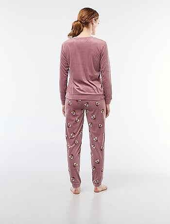 Completo pigiama lungo in velluto 'Stitch' 'Disney' - 2 pezzi