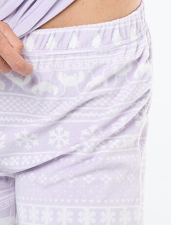 Completo pigiama lungo in velluto 'Stitch' 'Disney' - 2 pezzi