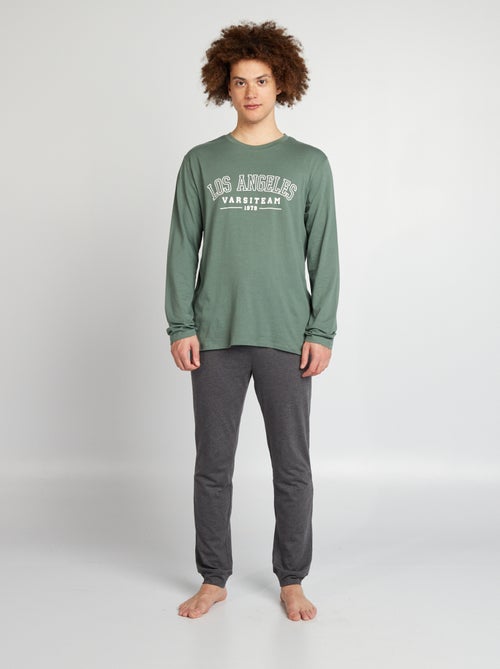 Completo pigiama lungo pantaloni + t-shirt - 2 pezzi - Kiabi