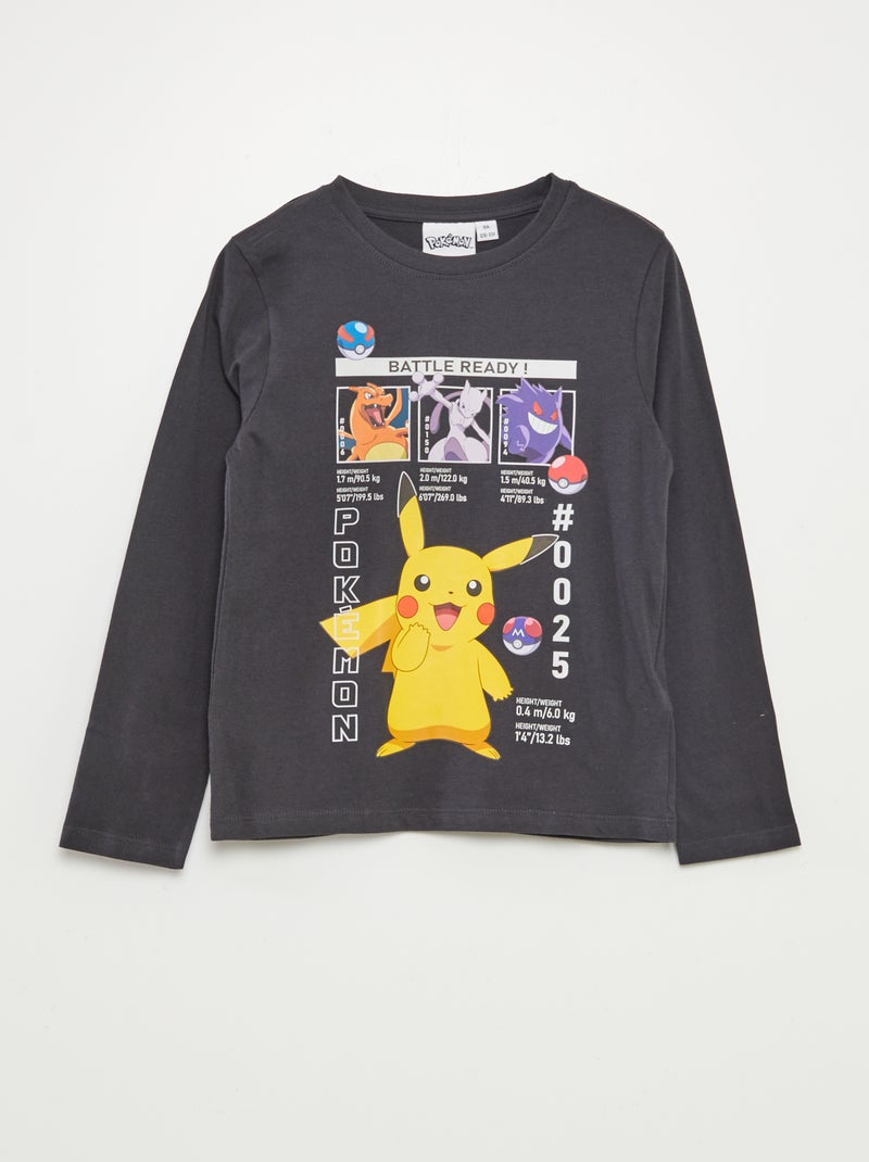 Completo pigiama lungo 'Pokemon' t-shirt + pantaloni - 2 pezzi GRIGIO - Kiabi